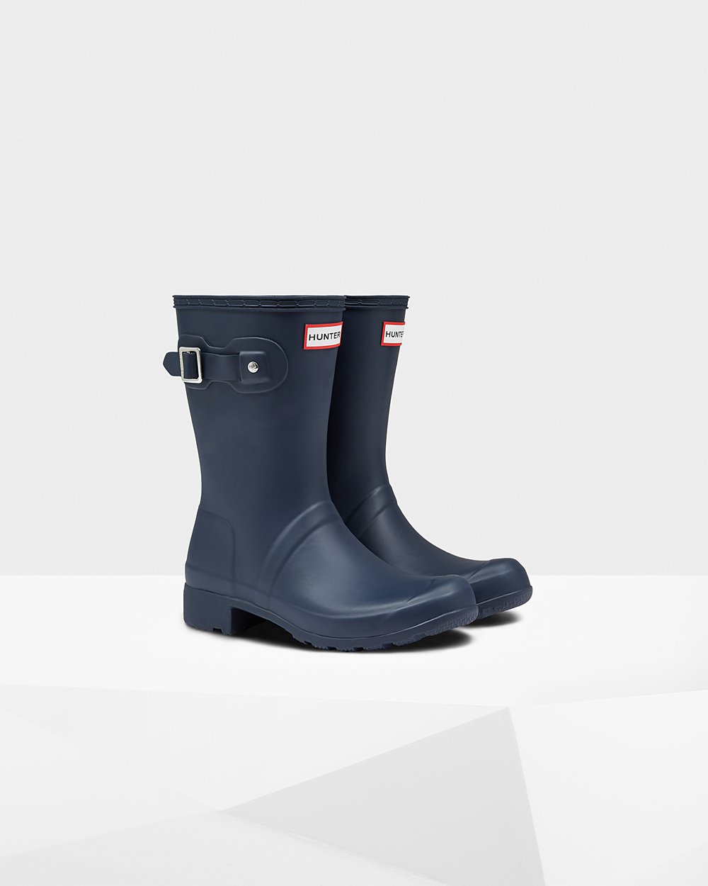 Womens Hunter Original Tour Foldable - Short Rain Boots Navy - 1456-FOHWY